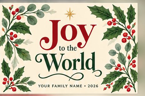Botanical Joy holiday card design