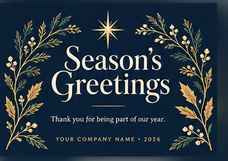 Business Gratitude holiday card design
