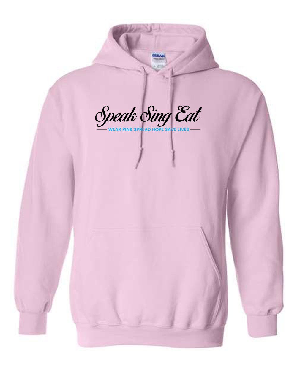 Wear Pink Spread Hope Save Lives — Pink Hoodie (Cursive)