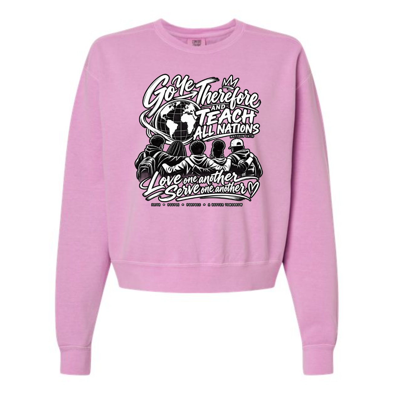 Women's Go Ye ThereFore and Teach All Nations Sweatshirt - pink